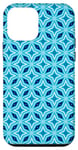 Coque pour iPhone 12 mini Turquoise Blue Stars Triangles Geometry Mosaic Pattern