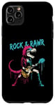 Coque pour iPhone 11 Pro Max Rock & Rawr T-Rex – Jeu de mots drôle Rock 'n Roll Dinosaure Rockstar