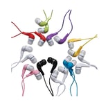 JustJamz Kids (10 Pack) Jelly Roll Colorful In-Ear Earbud Headphones Earphones - Assorted Colors