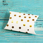 5/10pcs Paper Candy Boxes Kraft Gift Bag Pillow Shape Box 1-5pcs