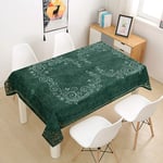 Morbuy Classical Tablecloths Rectangular Table Cloth Table Cover Waterproof Wipeable Stain-Resistant Oil-Proof for Party Home Dining Garden (Vintage green,140x200cm)