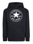 Converse Younger Boys Fleece Chuck Patch Overhead Hoody - Black, Black, Size 5-6 Years