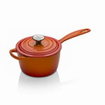 Le Creuset Signature Enamelled Cast Iron Saucepan With Anti Drip Pouring Lip and Vented Lid, For All Hob Types, 18 cm, 1.8 Litres, Volcanic, 21181180902430
