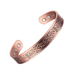 Rena koppararmband för kvinnor och män, keltiska med magneter, smycken 6,5 tum röd koppar