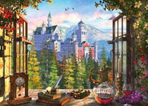 Jigsaw Puzzles for Adults 500 Pieces DIY Wooden Puzzles Difficult Puzzles Children S Educational Toy Gift Classic Puzzle Games Swan Castle Outside The Window Artwork and Home Decor