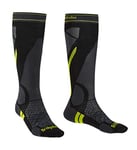 Bridgedale Men's Lightweight Ski-Merino Endurance Socks, Black/Lime, L
