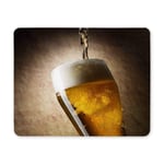 Vintage Beer into Glass on a Old Stone Rectangle Non Slip Rubber Comfortable Computer Mouse Pad Gaming Mousepad Mat with Designs for Office Home Woman Man Employee Boss Work