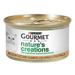 Purina Gourmet Nature's Creations Nourriture Humide pour Chat, Riche en Dinde, Garni d'épinards et de panais, 24 boîtes de 85 g
