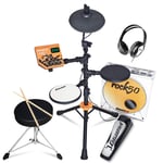 Carlsbro Rock 50 Electric Drum Kit Electronic Digital Set with Stool and Headphones Junior Beginner Silent Quiet Childrens Kids Practice Kit