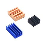 Deylaying Aluminum Heatsinks for Raspberry Pi 4B - Cooling Shims Cooler Pad with Thermal Conductive Adhesive Tape (3 Pcs)