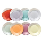 Royal Doulton Mixed Set-1815 Bright Collection Plate Set of 8-Plates for Dinner, Pasta, Cereal & Soup, Various Sizes, Porcelain, 16cm