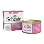 Provpack: Schesir våtfoder 1 x 70 g / 85 g konservburk - Natural med ris: Kyckling & nötkött 85 g
