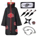 Naruto Akatsuki Kappa Anime Kostymset Itachi Robe Halloween Lång Kappa 8pcs S