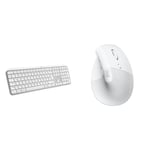 Logitech MX Keys S Wireless Keyboard, Low Profile, Fluid Quiet Typing, Programmable Keys & Lift Vertical Ergonomic Mouse, Wireless, Bluetooth or Logi Bolt USB receiver, Quiet clicks