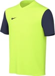 NIKE Y NK DF Tiempo PREM II JSY SS T-Shirt, Volt/Midnight Navy/Black, 8-10 Years