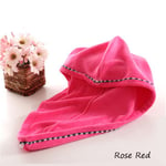 Hair Dry Hat Quick Drying Towel Shower Cap Rose Red