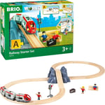 BRIO World Railway Starter Train Set A for Kids Age 3 Years Up - Compatible with