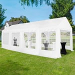 Idmarket - Tente de réception 4x8 m barnum pe 180gr/m² chapiteau blanc 40 personnes - Blanc