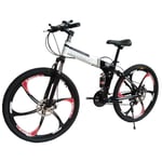 YHANS Speed Bicycle,Foldable 26In Carbon Steel Mountain Bike Tire Wear Resistance Is High Mountain Trail Bike Load Capacity 120Kg Men's/Ladies' Bike,Black,30 speed