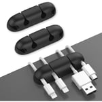 3-pack sladdhållare för skrivbord, starkt klistermärke sladdhållare kabelklämmor arrangör för att organisera USB-kabel/strömkabel/tråd hemmakontor och bil