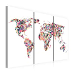 Arkiio Tavla Karta Över Världen Pixels Triptych A3-N2115-DKA