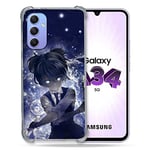 Cokitec Coque Renforcée en Verre Trempé pour Samsung Galaxy A34 5G Manga Assassination Classroom Nagisa