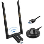Clé WiFi AC1200Mbps, Dongle WiFi, WiFi USB, Adaptateur USB WiFi puissante avec Un Socle USB 3.0 et Un Câble d'Extension de 65cm Gara
