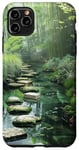 Coque pour iPhone 11 Pro Max Zen Garden Livres Nature Paisible Bambou Vert