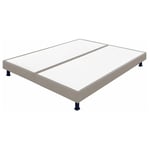Ebac Literie - Sommier tapissier + pieds 80+80x200 SP18 26 lattes simili taupe - Taupe