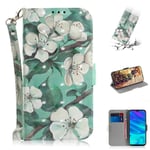 LLLi Mobile Accessories for HUAWEI 3D Colored Drawing Watercolor Flower Pattern Horizontal Flip Leather Case for Huawei P Smart+ 2019 / Enjoy 9s / Honor 10i / Honor 20i / Honor 20 Lite, with Holder &