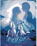 Sky Couple Two Horses Figure DIY Digital Painting by Numbers Modern Wall Art Canvas Painting Unique Gift Home Decor 40X50Cm （DIO714）