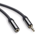 QED Performance Graphite 3.5mm Jack Headphone Extension Cable - 150cm 1.5m Lead