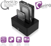 Ewent HDD/SSD docking (2x 2,5"/3,5" SATA til USB)