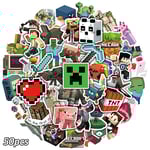 50 st/set Minecraft-klistermärken vattentäta dekaler för gitarr, bagage, skateboard, bärbar dator, vattenflaska (YJD)