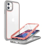 YOUMAKER Shockproof Designed for iPhone 11 Case (2020 Upgraded), Full-Body with Built-in Screen Protector Rugged Clear Case for iphone 11 6.1 Inch - Rose