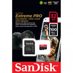 MicroSDHC Extreme Pro 32GB 100MB/s A1 C10 V30 UHS-I