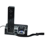 MP power Noir Charge Support de Charge Station 2 Port + 2 Batteries 2800mAh Pour Nintendo Wii WIIMOTE MANETTE REMOTE Telecommande