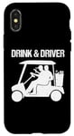 Coque pour iPhone X/XS Drink And Driver Balle De Golf Tee Vert Handicap Driver Golf