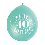 Unique Party 56050 - Ballons de Baudruche - 23 cm - Happy 40th Birthday - Assortiment de 10