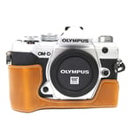 Olympus O-MD E-M5 Mark III durable leather half case - Brown