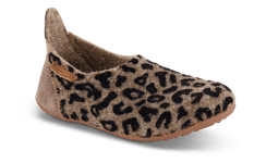 Bisgaard Tøfler Leopard  - Str. 23 - Ull/gummi/wool