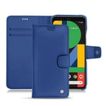 Housse cuir Google Pixel 5 - Rabat portefeuille - Bleu - Cuir lisse - Neuf