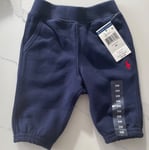 New Ralph Lauren Boys Fleece Pull-on Pant 3 Months Navy