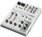 Yamaha AG06MK2 Table de mixage en direct 6 canaux avec interface audio USB - Pour Windows, Mac, iOS et Android - Blanc