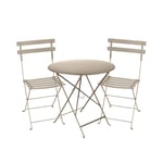 Fermob - Bistro matgrupp bord 77cm & 2 metall stolar nutmeg - Matgrupper utomhus