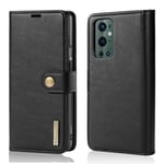 DG.MING OnePlus 9 Pro Plånboksfodral med avtagbart skal, Black