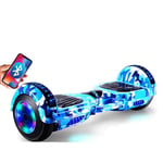 Luminous off-road wheel self-balancing car children hoverboard two-wheeled adult Bluetooth led-9in blue_Glow