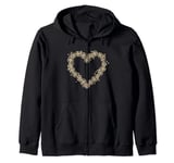 Valentines Day Roses Symbol of Love Coquette Heart Zip Hoodie
