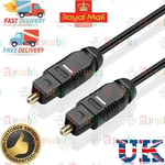 1M Optical TOS Link Cable Digital Audio HQ 4MM Lead GOLD For Soundbar/PS4/TV/Sky