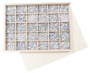 Playbox Trälåda med Pärlor 7 mm - Bokstäver och Siffror 1500 st